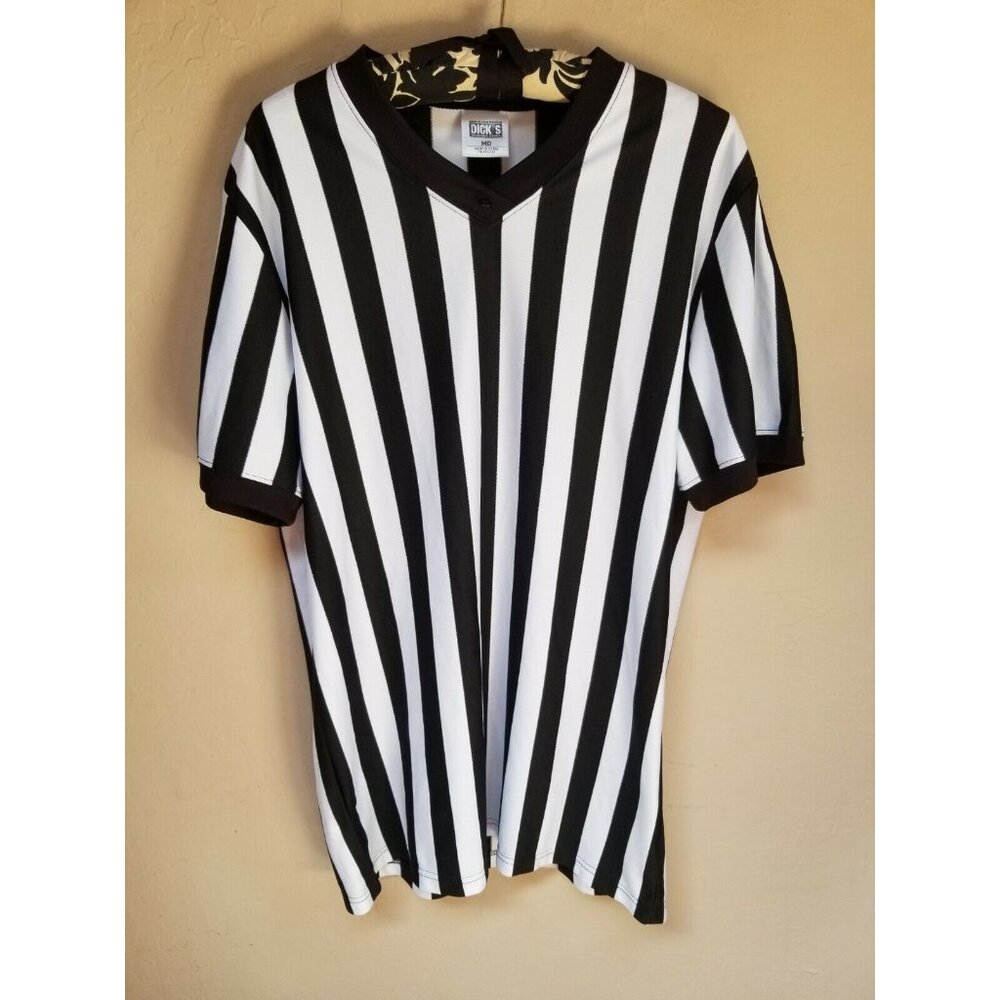 Dick's Sporting Goods Mens Medium Black White Game Referee Shirt Striped